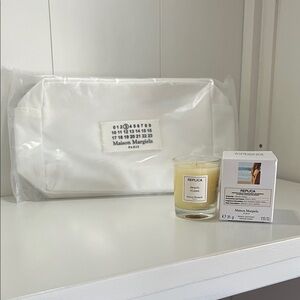 BEACH VIBES MAISON MARGIELA CANDLE & COSMETIC BAG-NWT